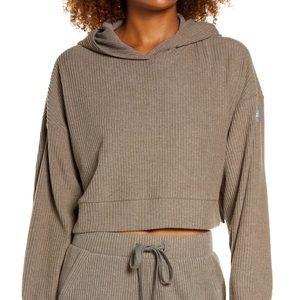 Alo Muse Ribbed Cropped Hoodie